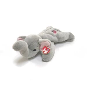 TY Gray Plush Elephant Toy
